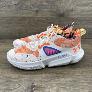 Under Armour Flow Breakthrough 3 Basketball Shoes White Orange Multi 3026761-100